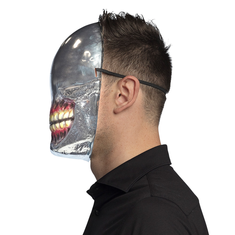 Spejlmaske med alien-kranium – Halloween-maske