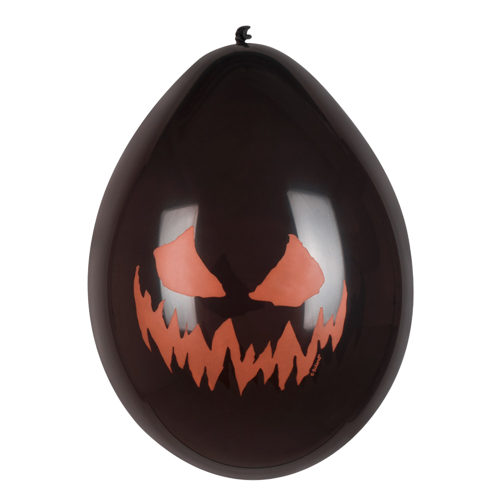 Sæt med 6 latexballoner med skræmmende græskar, Ø 25 cm – Halloween