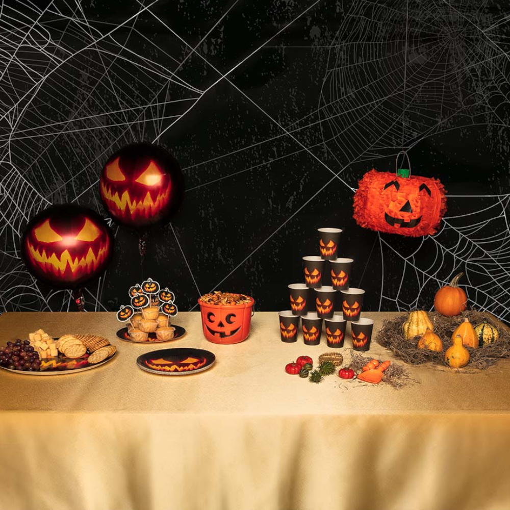 Sæt med 10 kopper med motiv af uhyggelig græskar, 25 cl – Halloween
