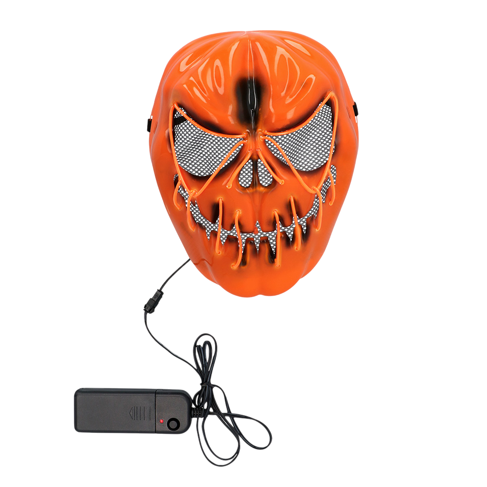 LED-maske med uhyggelig græskar – Lysende Halloween-maske