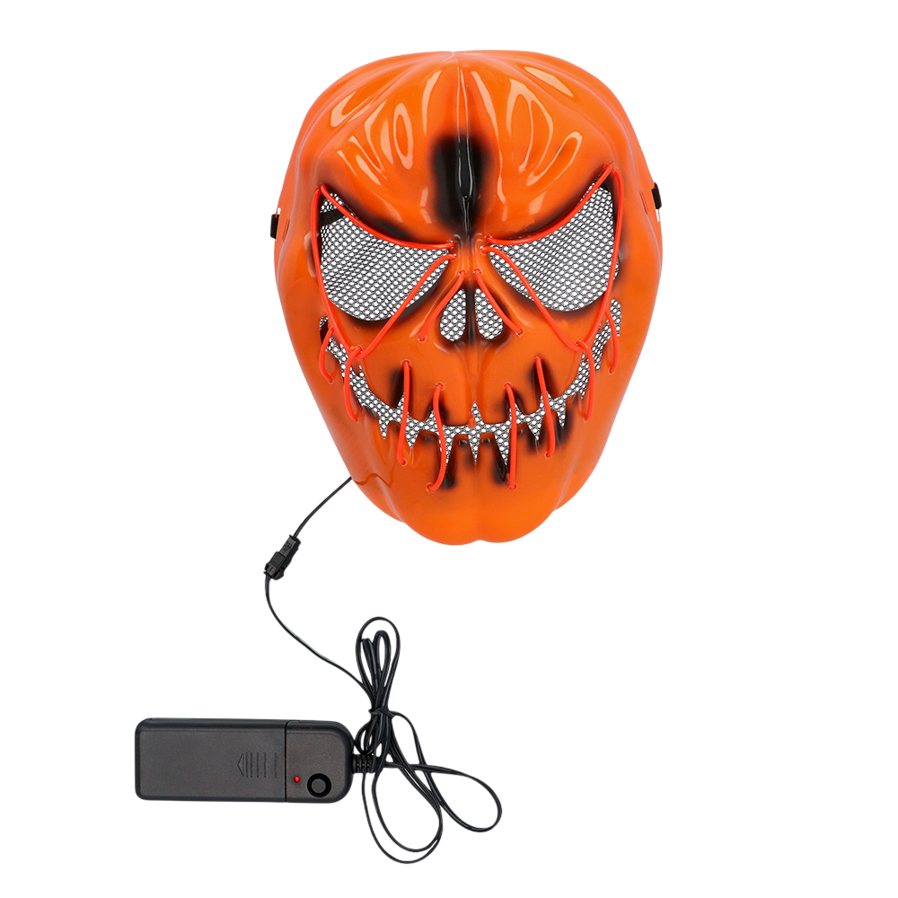LED-maske med uhyggelig græskar – Lysende Halloween-maske