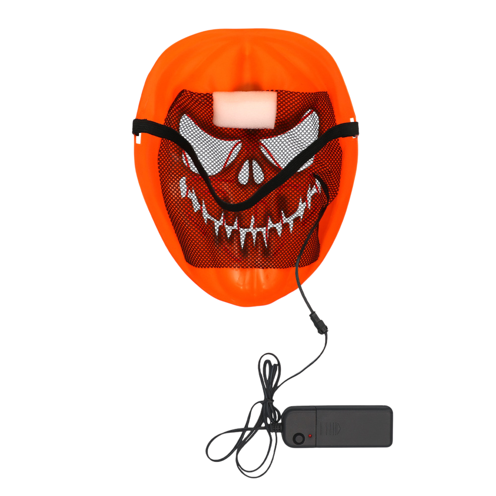 LED-maske med uhyggelig græskar – Lysende Halloween-maske