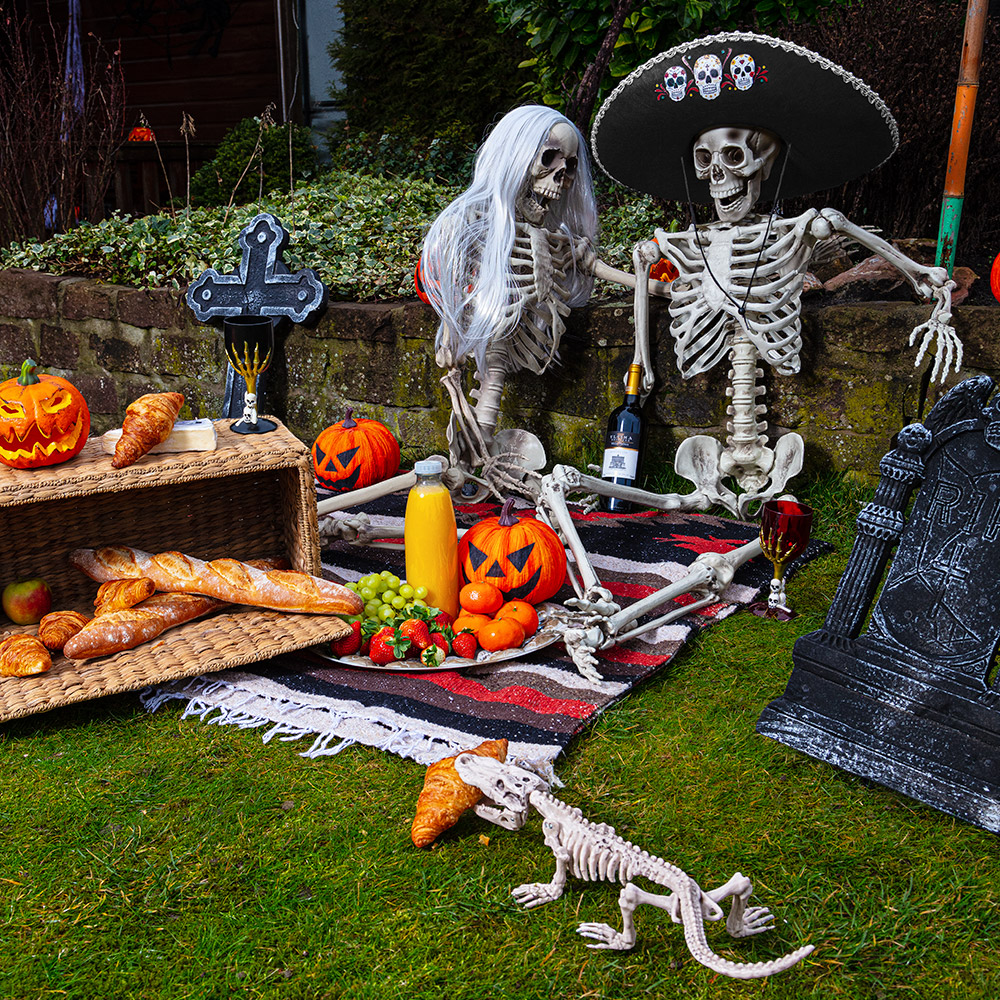 Lysende Halloween-græskar med LED, Ø 16 cm – Dekoration