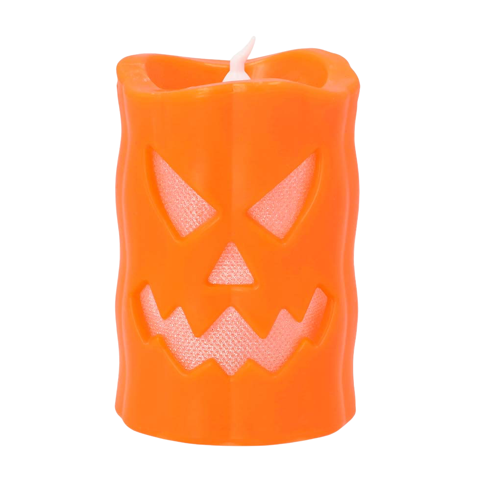 LED-stearinlys i form af et græskar, 10 x 6 cm – Halloween-dekoration