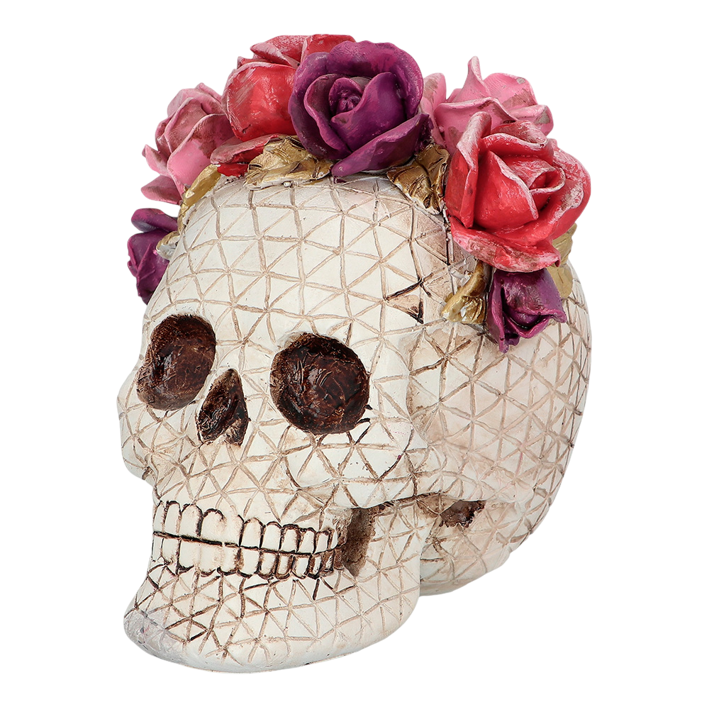 Dødningehoved – Dia de los Muertos, 15 x 14 x 15 cm – Halloween-pynt