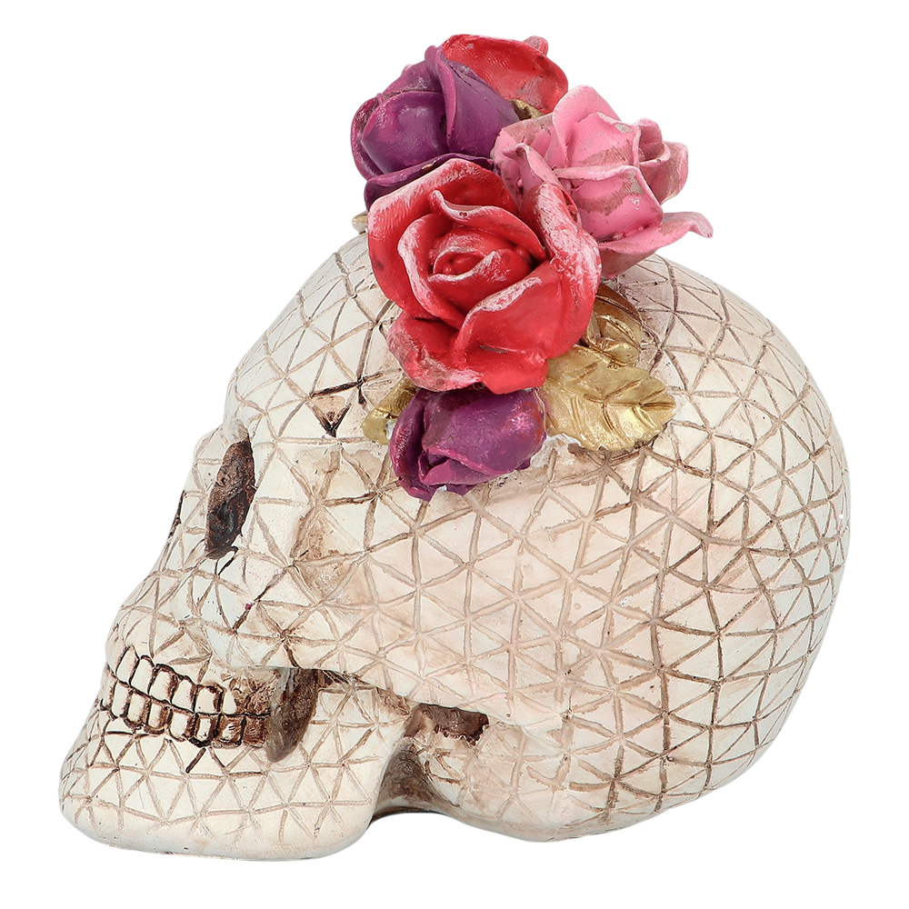Dødningehoved – Dia de los Muertos, 15 x 14 x 15 cm – Halloween-pynt