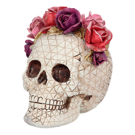 Dødningehoved – Dia de los Muertos, 15 x 14 x 15 cm – Halloween-pynt