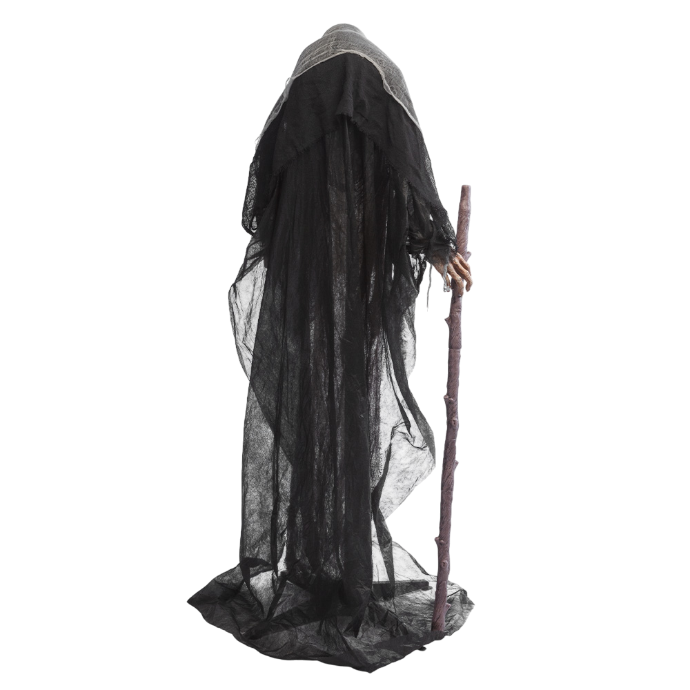 Heks med stok, menneskestørrelse 160 cm – Halloween-dekoration