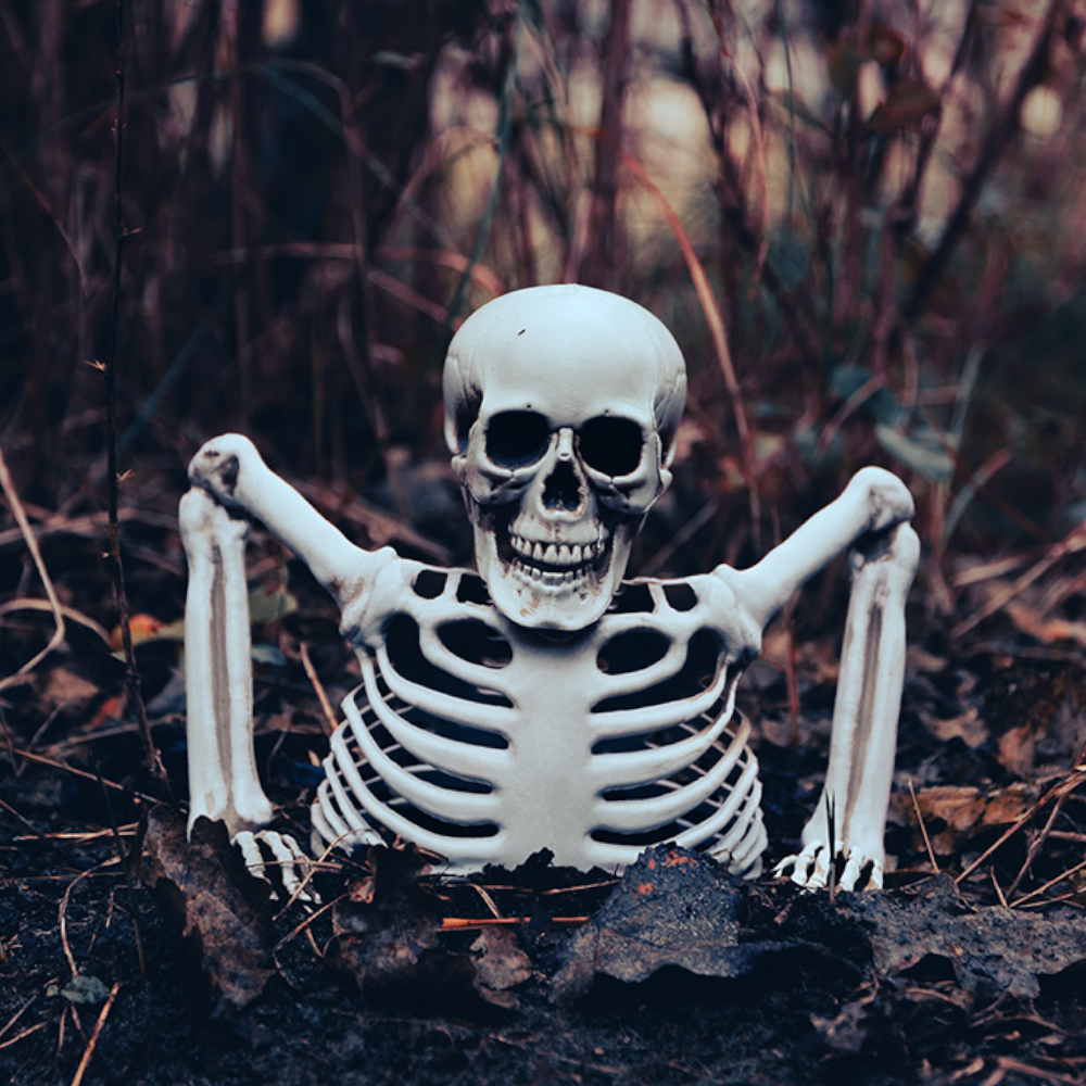 Skelet, der stikker op af jorden, 20 cm – Halloween-dekoration