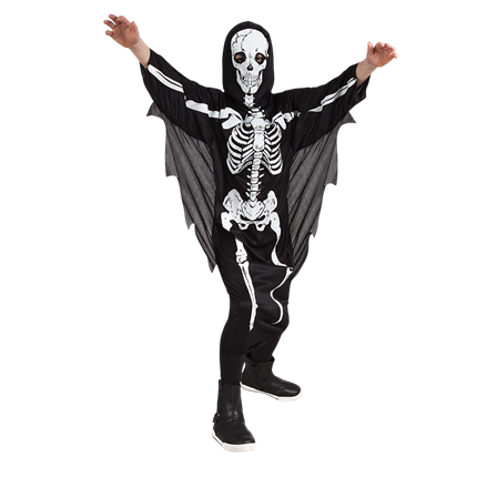 Uhyggelig skelet-udklædning til børn i alderen 4–6 år – Halloween
