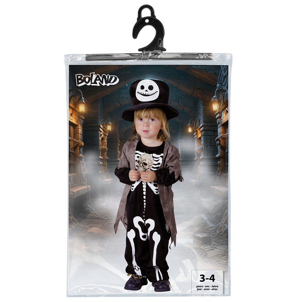 Skeletkostume til drenge i alderen 3–4 år – Halloween