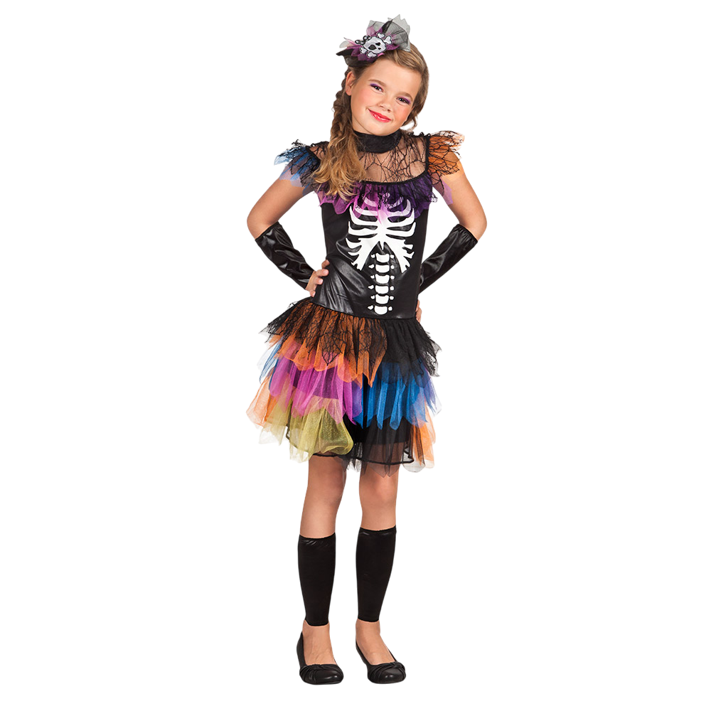 Skeletprinsesse-kostume til piger i alderen 4–6 år – Halloween