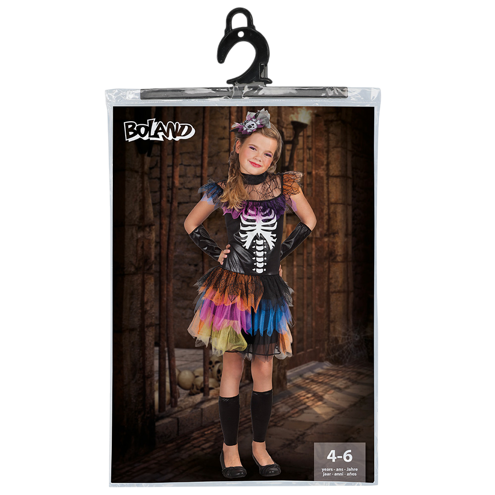 Skeletprinsesse-kostume til piger i alderen 4–6 år – Halloween