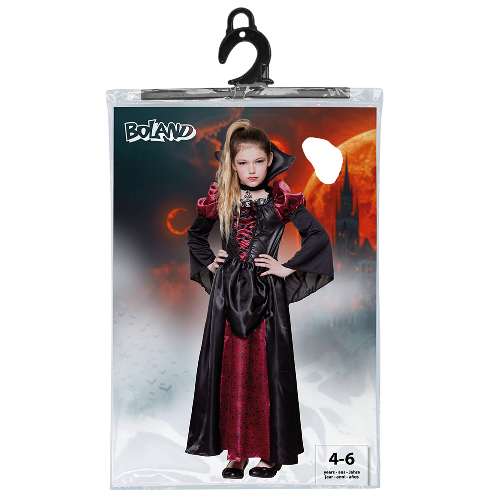 Vampyrdronning-kostume til piger i alderen 4–6 år – Halloween