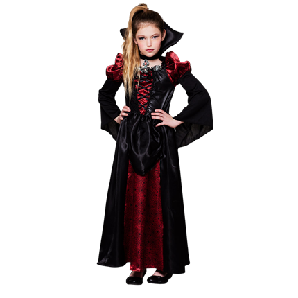Vampyrdronning-kostume til piger i alderen 4–6 år – Halloween