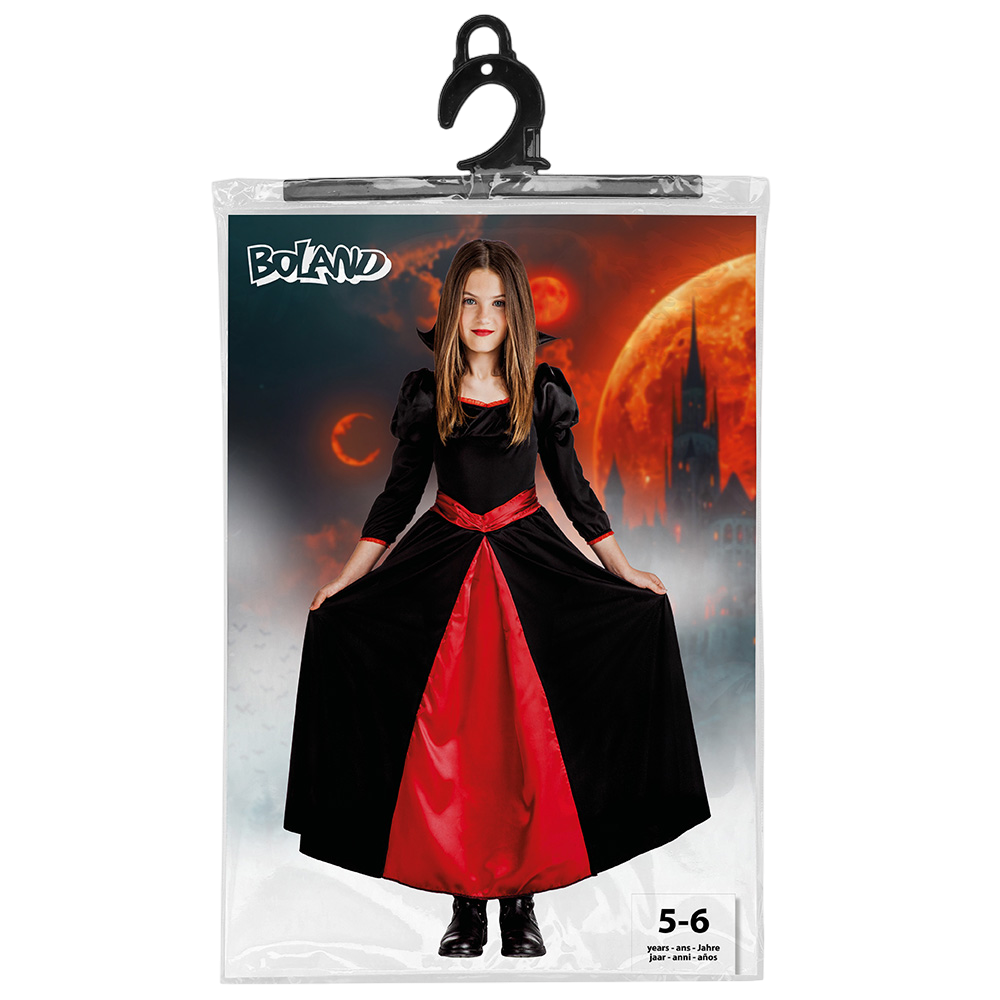 Vampyr-diva-udklædning til piger i alderen 5–6 år – Halloween