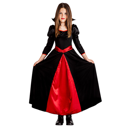 Vampyr-diva-kostume til piger i alderen 7–9 år – Halloween