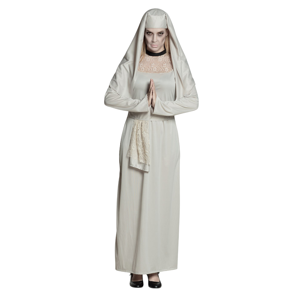 Spøgelsesnonne-kostume til kvinder, størrelse 36/38 – Halloween