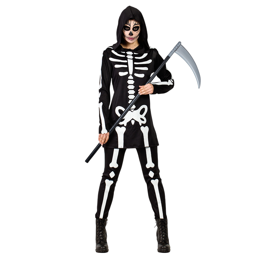 Skelet-kostume til kvinder, størrelse M/L – Halloween