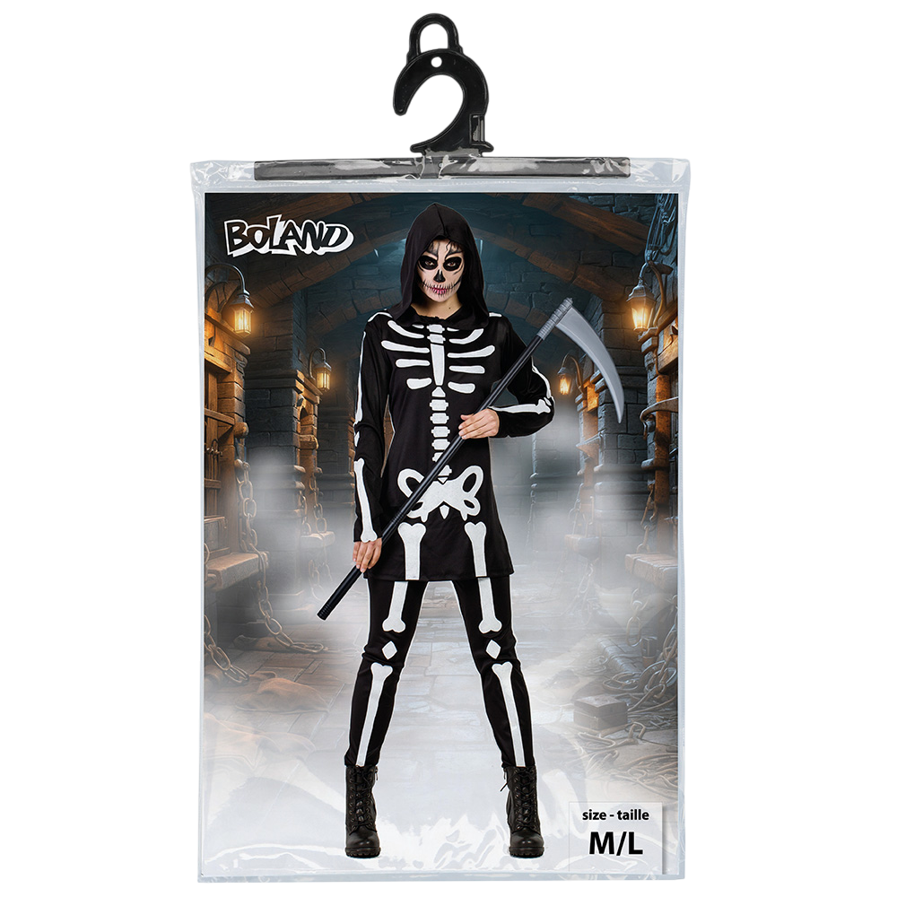 Skelet-kostume til kvinder, størrelse M/L – Halloween