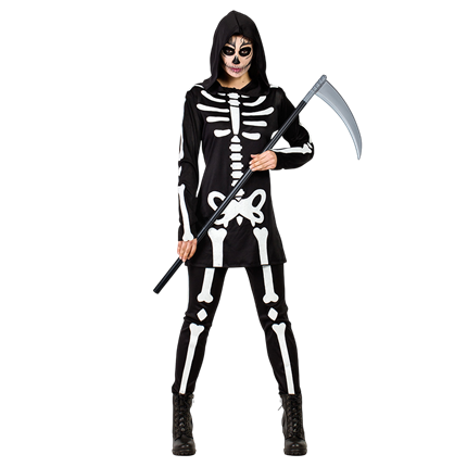 Skelet-kostume til kvinder, størrelse M/L – Halloween
