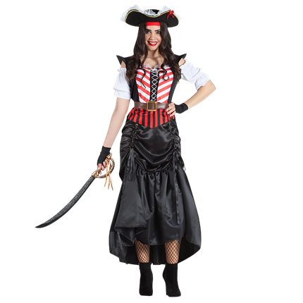 Piratkostume til kvinder, størrelse M/L – Halloween