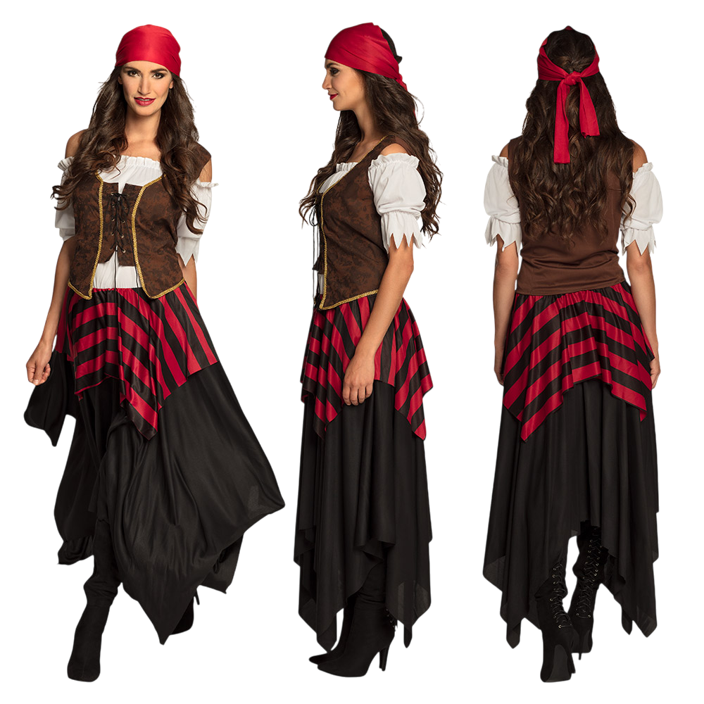 Piratkostume til kvinder, størrelse 36/38 – Halloween