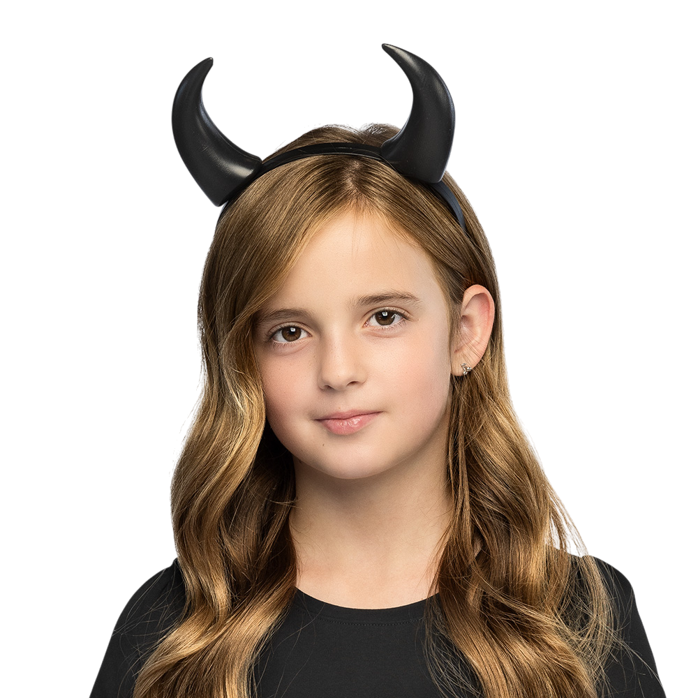 Hovedbånd med sorte djævelhorn – Halloween-tilbehør