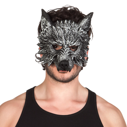 Halvmaske af skumgummi med varulv-motiv – Halloween