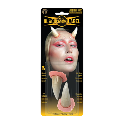 Et par store djævlehorn i latex – Halloween-udklædning