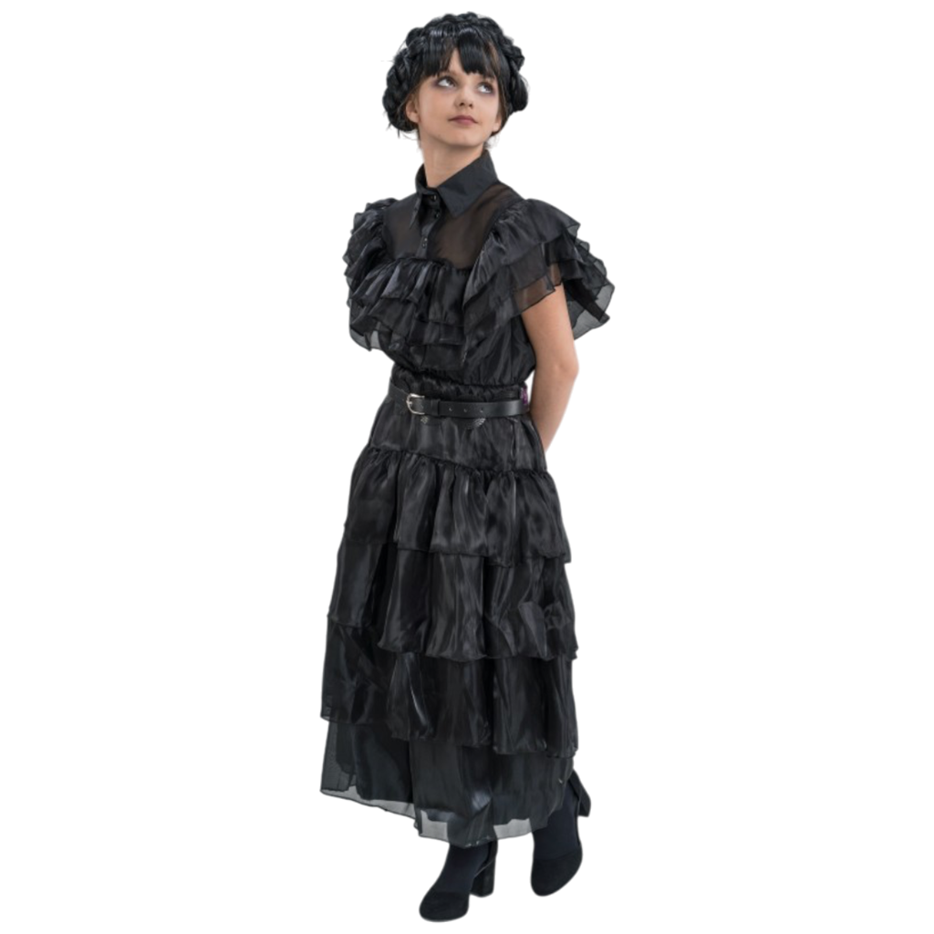 Sort balkjole »Mercredi Addams« 140 cm – Kostume til børn
