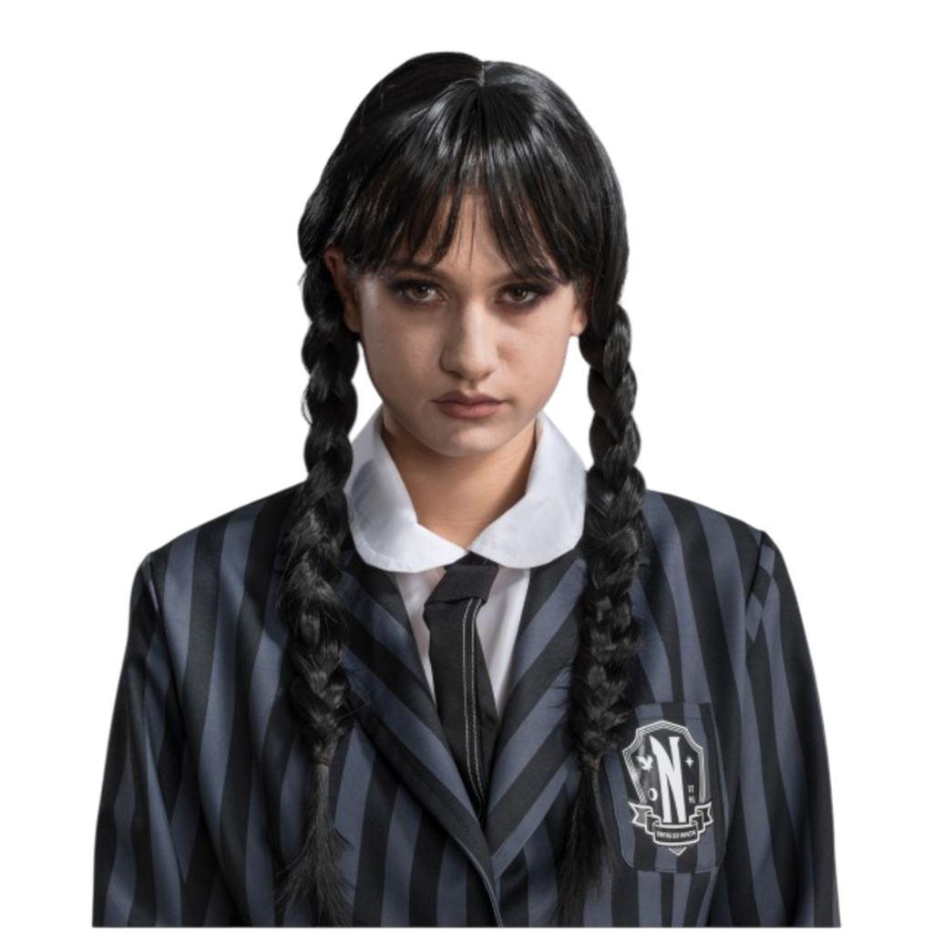Mercredi Addams-paryk til voksne – Halloween-kostume