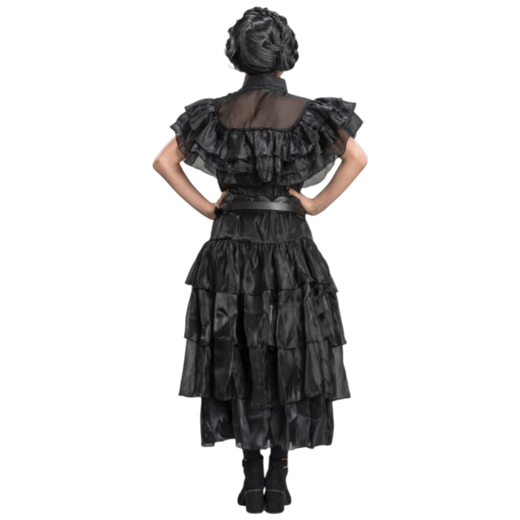 Sort balkjole »Mercredi Addams« 128 cm – Kostume til børn