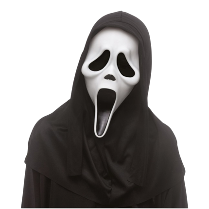 Ghost Face-maske til børn med hætte – Halloween-udklædning