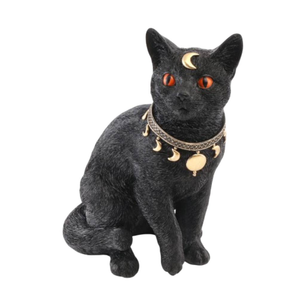 Mystisk sort kat, 28 cm – Halloween-pynt