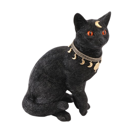 Mystisk sort kat, 28 cm – Halloween-pynt