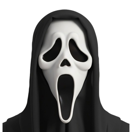 Ghost Face-maske med hætte – Halloween-kostume