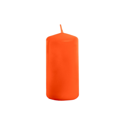 Cylindrisk orange stearinlys, 4 x 6 cm – Halloween-dekoration