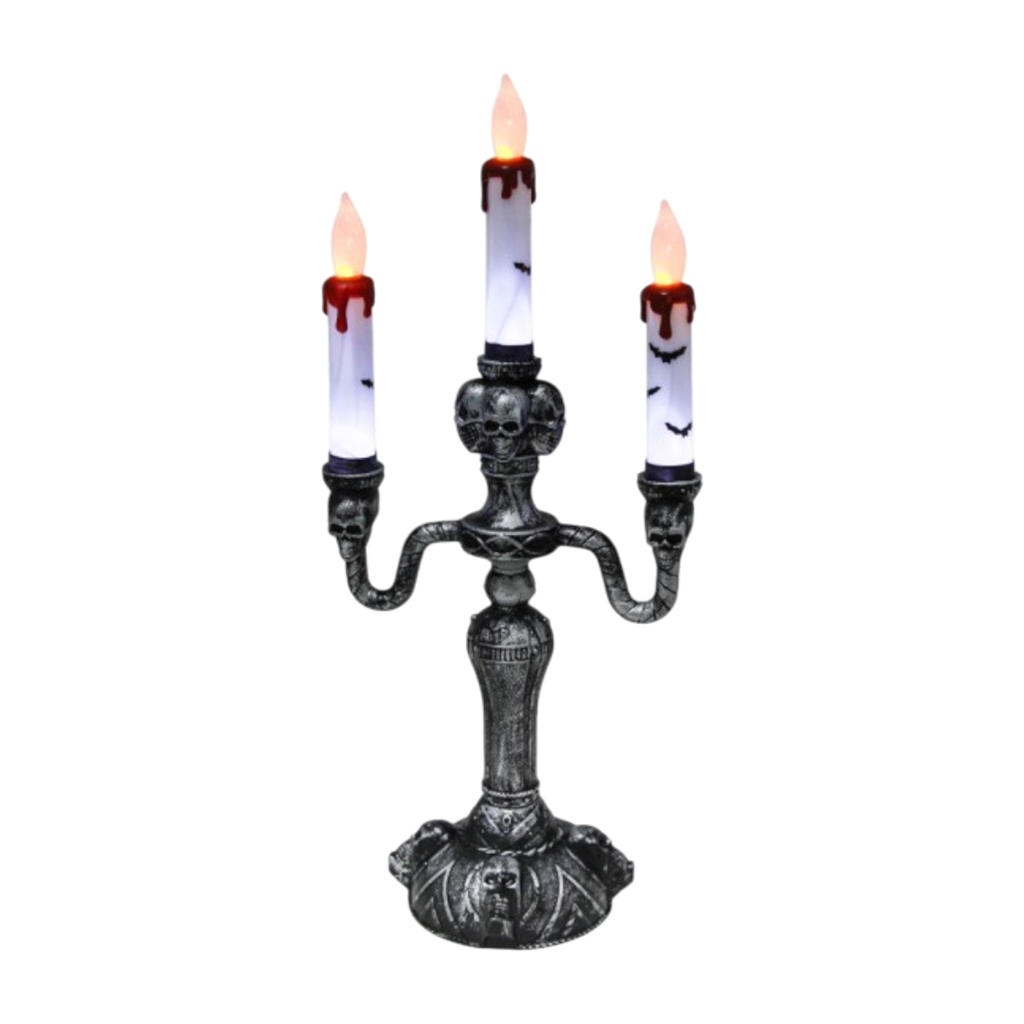 Lysende kandelaber med 3 arme, 40 cm – Halloween-dekoration