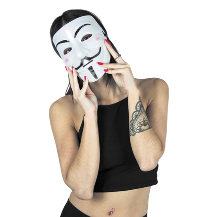 Hvid Anonymous-maske – Halloween-kostume