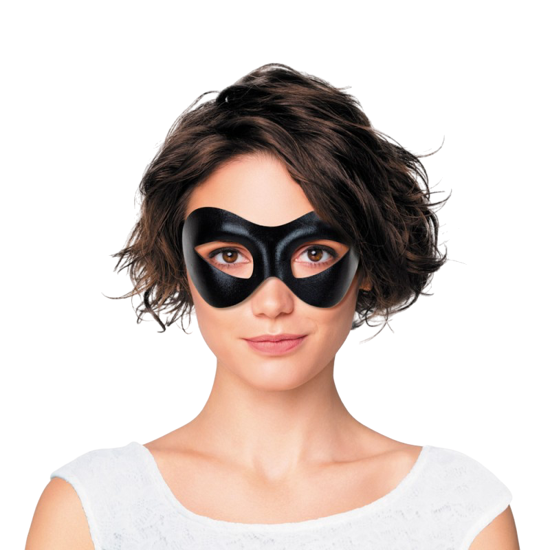 Sort ulv i ensfarvet stof med elastik – kostumemaske