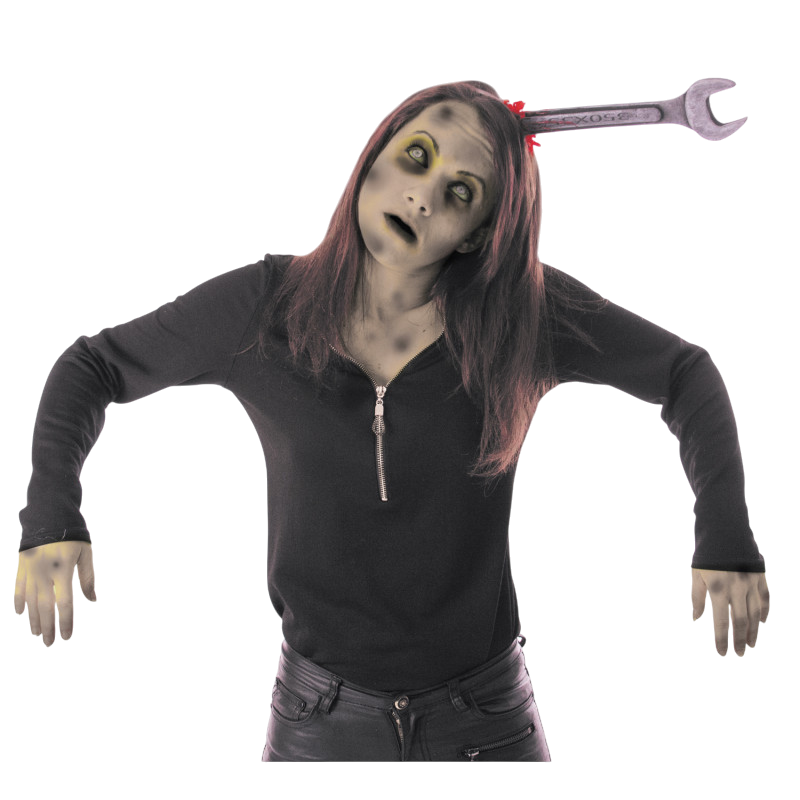 Hovedbånd med blodig fladnøgle – Halloween-tilbehør