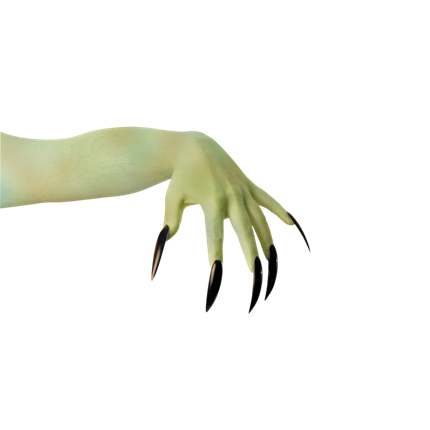 Sæt med 10 sorte kunstige negle – Halloween-tilbehør