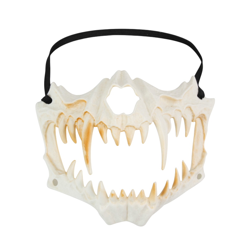 Maske med kæbe og skelet med tænder – Halloween-tilbehør