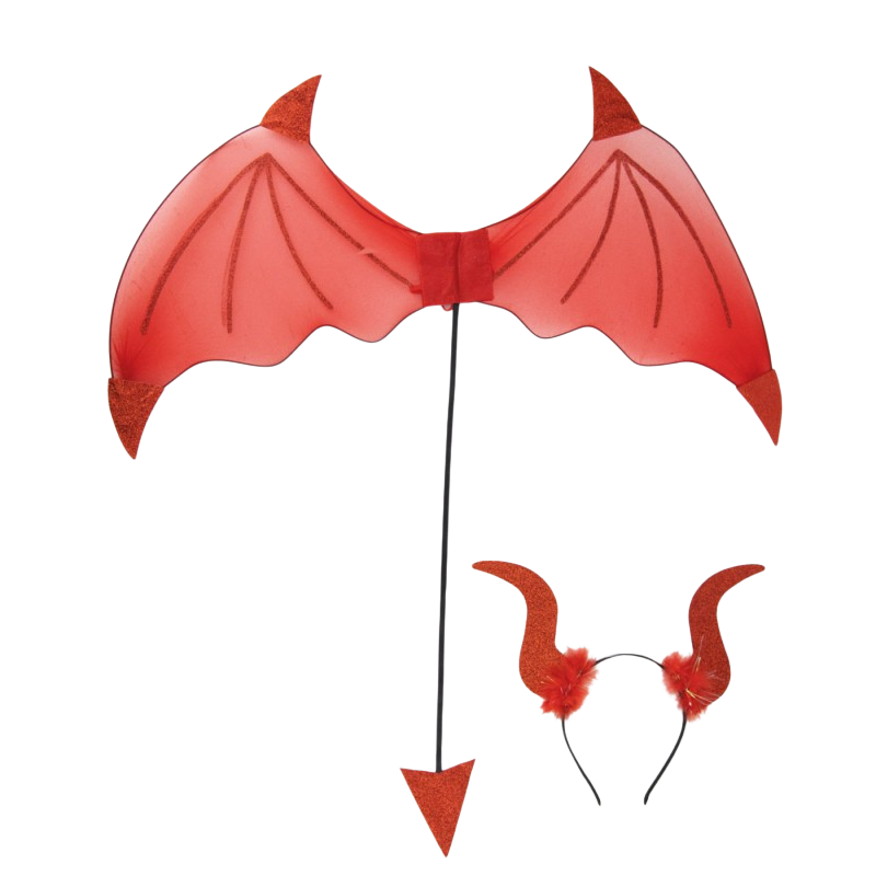 Rødt Diable-sæt, 2 dele – Tilbehør til Halloween-udklædning