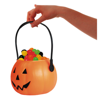 Rund græskarspand – Halloween-slikkurv
