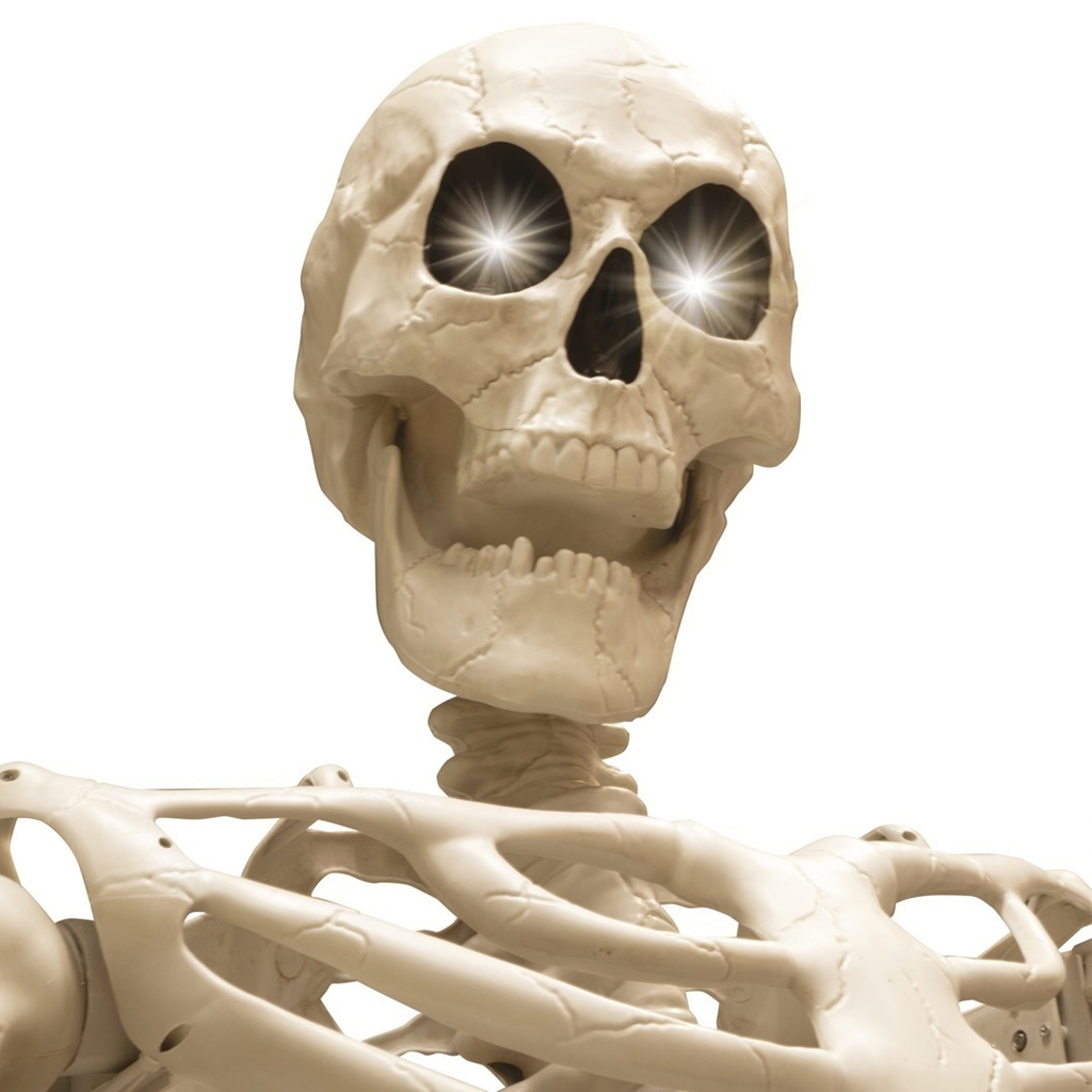 Kæmpe lysende skelet, 3,18 m – XXL-halloweenpynt