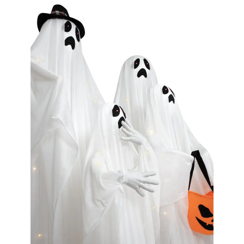 Sæt med 4 lysende og lydende spøgelser, 160 cm – Halloween-pynt