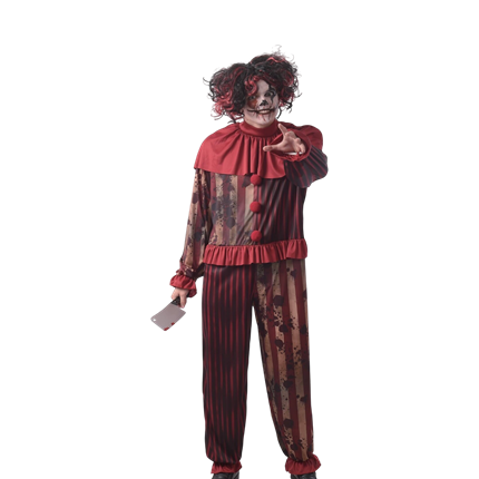 Kostume: Ondskabsfuld klovn til mænd, størrelse L/XL – Halloween