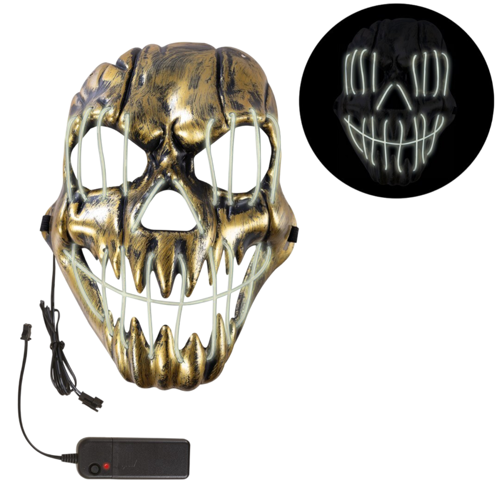 LED-maske til voksne – Lysende Halloween-maske